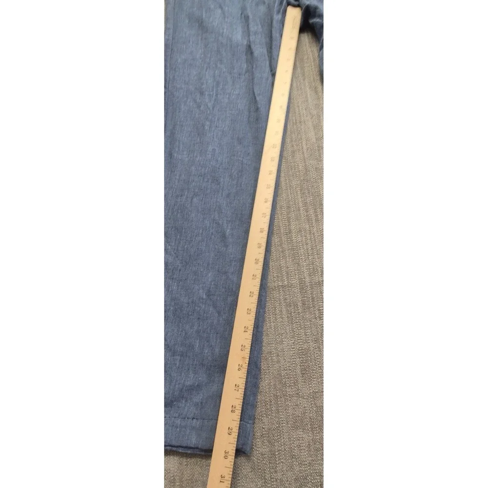 Banana Republic Aiden Fit Men's 34x34 Linen Cotton blend Pants Blue Flat front